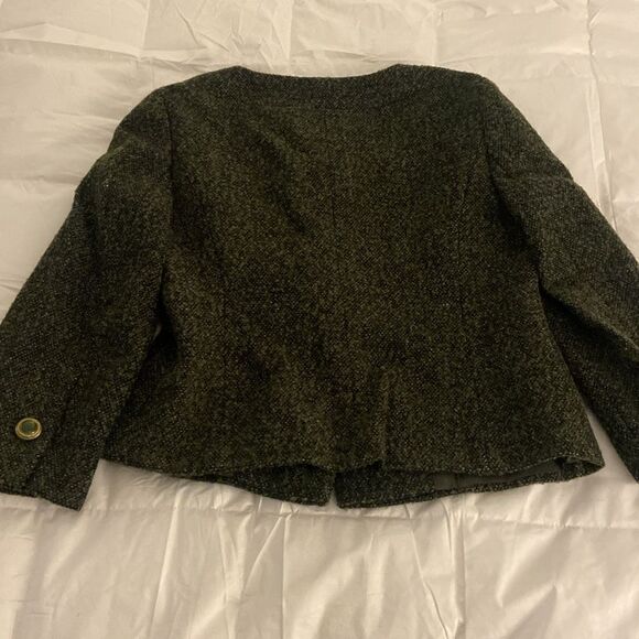 LOFT Black and Green Blazer with Textured tweed Fabric - Picture 6 of 7